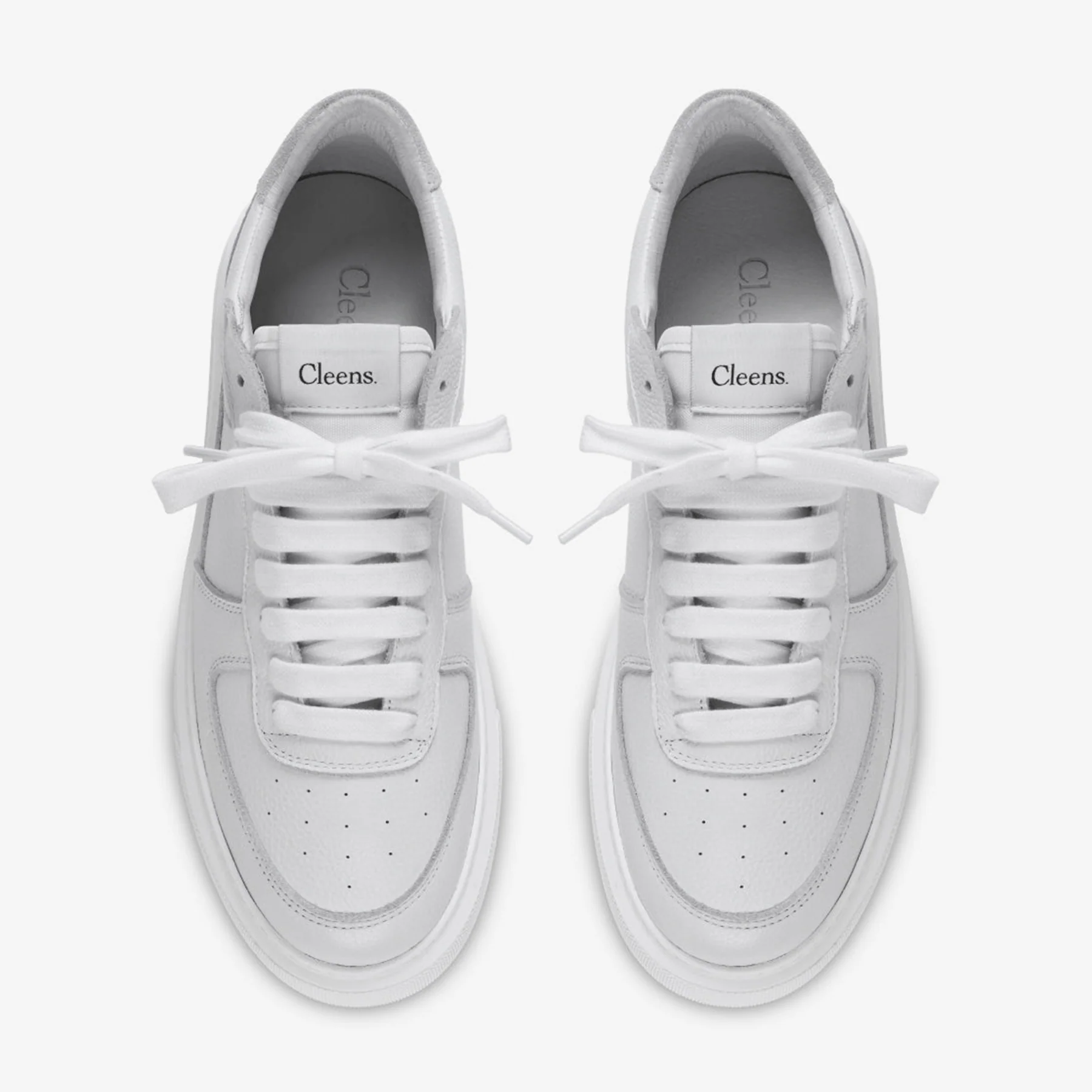 Cleens Court Trainer 'White Tumbled Leather' - Image 3