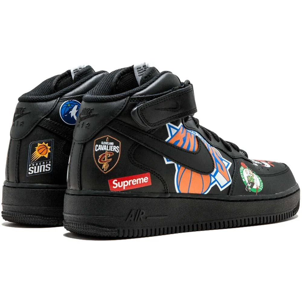 Supreme x NBA x Air Force 1 Mid 07 'Black' - Image 3